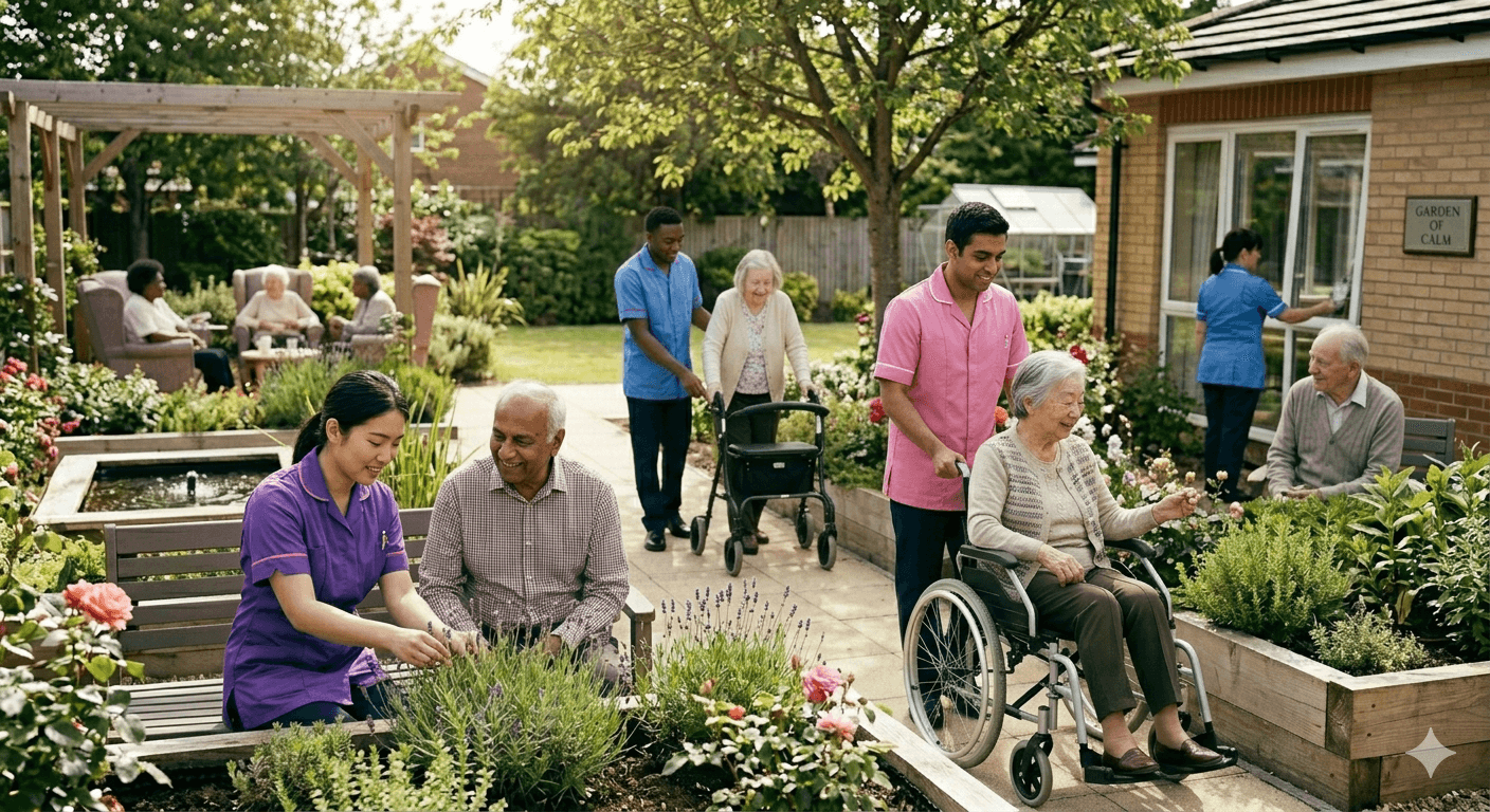 Care worker supporting an adult at home